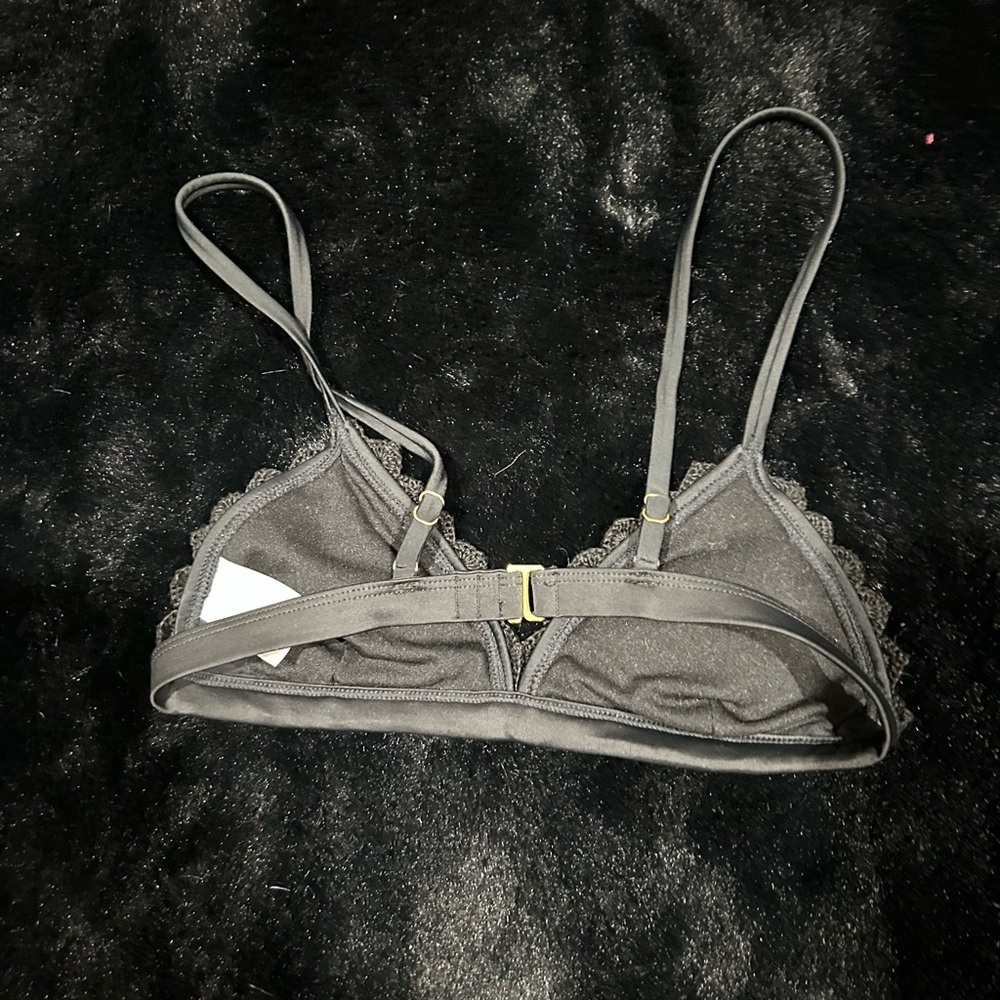Xhilaration Black Lace Triangle Bikini Top Bralette Style Size Small - Picture 2 of 2